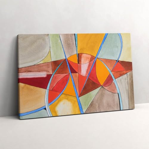 Tableau photo sur toile 60x40cm peinture art mural vitrail orange