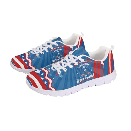Image of Jeiento American Flag Shoes Men's Fashion Sneaker Sports Running Shoes Causal Travel Walking Flat Shoe Breathable