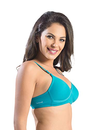 Image of SONARI Womens Non Padded Regular Cotton Bra | Wire-Free, Medium Coverage, Sewn-in Bump for Natural Lift, Polycotton Blend Fabric, Hook & Eye Closure, Adjustable Straps - Violet