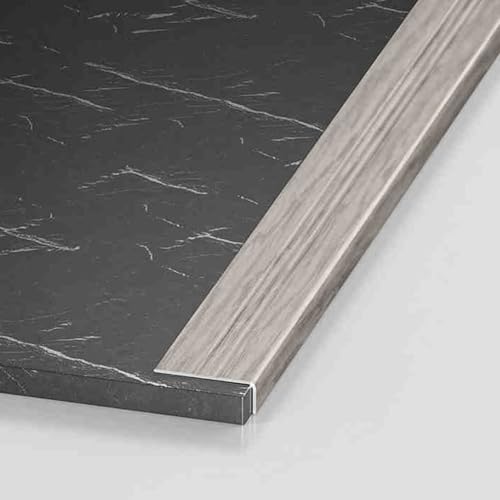トランジションストリップ アルミニウム エッジングトリム ストリップ 内装外装、階段ノーズエッジトリム、木材/ビニール/タイル階段用トランジションストリップ、Lモールディングトランジションバー(グレーC、WxH2x0.8cm(0.79x0.31))