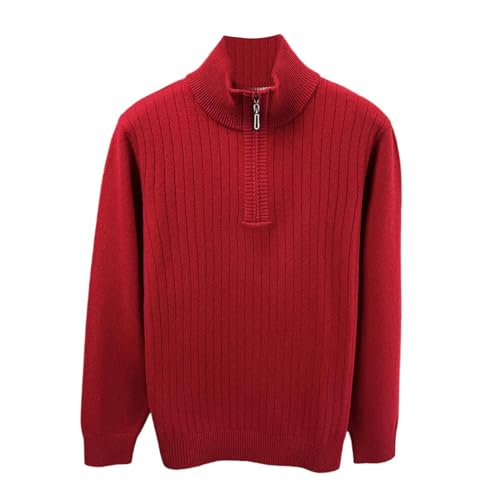 Suéter de cachemir para hombre jersey cuello alto con cremallera ropa de invierno azul s