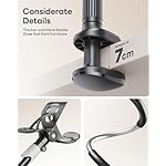SAIJI Gooseneck Bed Phone Holder, Flexible Long Arm Phone Mount for Desk, Clip Bracket Clamp Stand, iPhone Stand, Mobile Cell Phone Stand Document Camera Nintendo Switch (Black) - Image 3