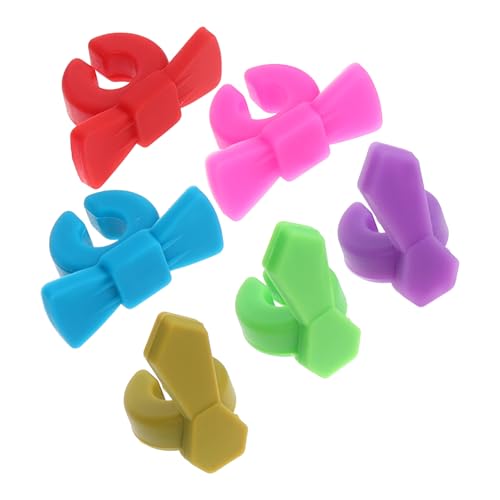 CIYODO 6Pcs Silicone Wine Charms Fun Bowtie Tie Drink Markers for Easy Identification Tiny Drink Markers for Wine Glasses for Parties Gatherings