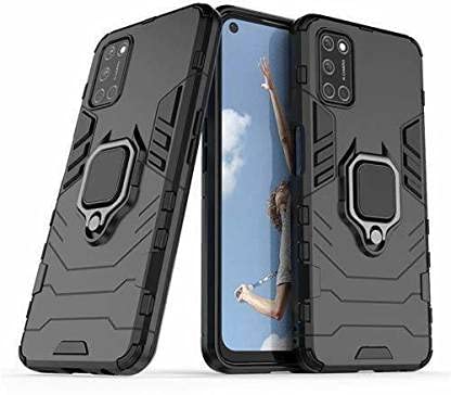 SONTY Kickstand D5 Case for Oppo A74 5G D5 Ring Holder 2 in 1 Hybrid Heavy Duty Armor Hard Back Case Cover Compatible with Oppo A74 5G (D5, Black)