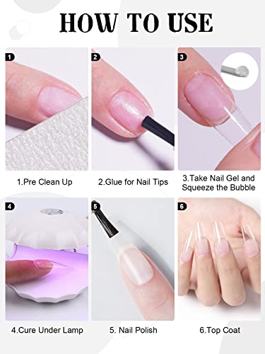 EBANKU 500 Pezzi Unghie Finte con Solid Colla