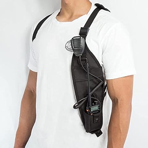LUITON Radio Shoulder Holster Left Side Chest Harness Holder for Two Way Radios Walkie Talkie Rescue Cover