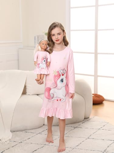 Bow Dream Toddler Girls Dress Cute Cartoon and Matching American Girl Doll Clothes for Girls2