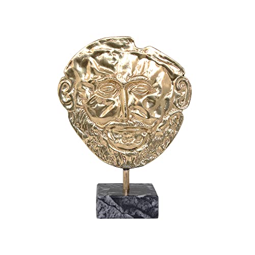 Bronze Mask Sculpture Of Agamemnon With Marble Base Ancient Greek Statue By Statuescraft 10.63 Inches #TOP18