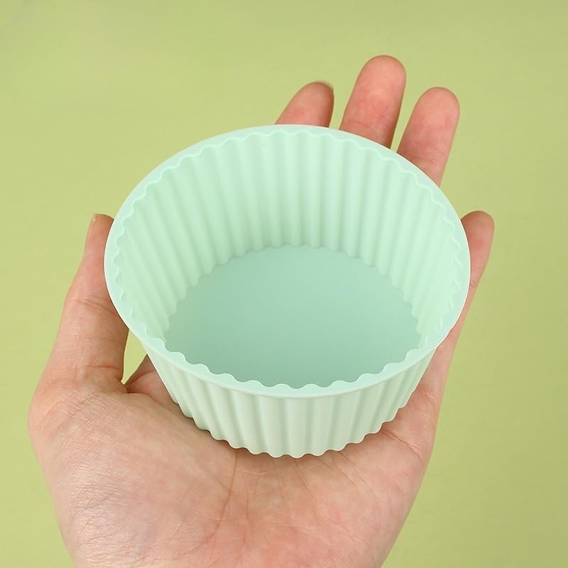 Miniatura 6 de Tazas de silicona para hornear, 10 forros antiadherentes reutilizables para cupcakes, moldes para magdalenas de primera calidad, soportes para