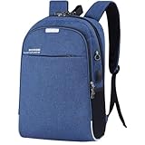 Mochila Executiva Unissex para Notebook até 15.6” - com Entrada USB e Passa-fio para fone – Ideal para Faculdade, Trabalho e Viagens – Antifurto, Resistente e Confortável (Azul)