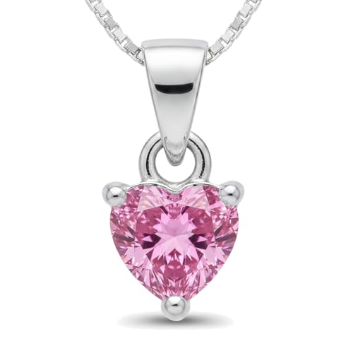 Image of Parnika 925 Sterling Silver Heart Solitaire Zircon Pendant for Women and Girls | Gift for Women n Girls | With Certificate of Authenticity | Pendant Only | Locket|