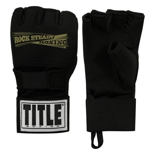 Title Boxing Rock Steady Gel Glove Wraps (Black, Small)
