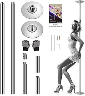 SereneLife Professional Upgrade Spinning Dance Pole - Portable & Removable Stripper Fitness Pole, Adjustable & Smooth Connection, Great for Training & Exercise