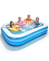 Inflatable Paddling Pool for Kids and Family, 2M Large Garden Swimming Pool, 2 Independent Air Chambers, 0.4mm Thickened PVC, Leak-Resistant, Easy Setup for Backyard Outdoor Summer Fun
