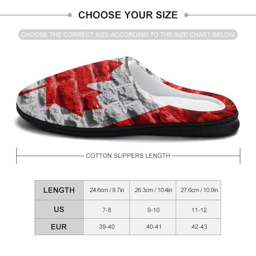 Canada Brick Flag Women's Cotton Slippers Indoor Outdoor Slip-on Warm House Shoes with Anti-Skid Rubber Sole2