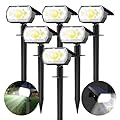 hyrion Solar Spot Lights Outdoor, 64 LED Super Bright IP65 Waterproof, 3 Modes 2-in-1 Solar Powered Landscape Spotlights for Outside Yard Garden Tree Lawn Pathway 6 Pack (Cool White)