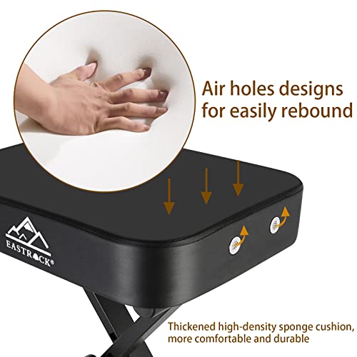 Eastrock Piano Bench,Adjustable Piano Keyboard Bench, X-Style Stool Chair Seat For Electronic Keyboards & Digital Pianos,3 Inch Thick Padded Portable Foldable Stool(Additional Version) #TOP5