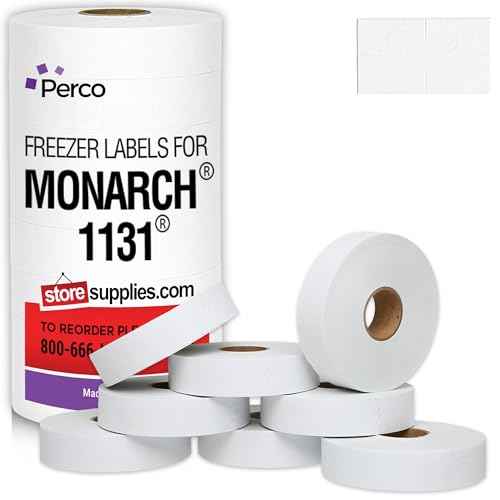 Freezer Adhesives White Labels for Monarch 1131 Price Gun - 1 Sleeve, 20,000 Labels