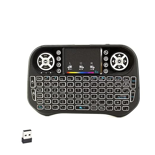 Ovegna i12 : Mini Clavier sans Fil AZERTY, 2.4Ghz, Touchpad, Batterie Rechargeable, Rétro-éclairage, 7 Couleurs, pour Smart TV, PC, Mini PC, Mac, Raspberry PI 2/3/4, Laptop et Android Box