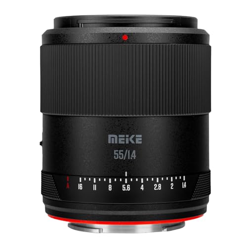 Meike 55mm F1.4 Large Aperture Auto Focus APS-C STM Portrait Prime Fixed Lens Compatible with Sony E Mount Cameras A6400 A6000 A6100 A6300 A6500 A6600 A6700 ZV-E10 ZV-E10 II FX30