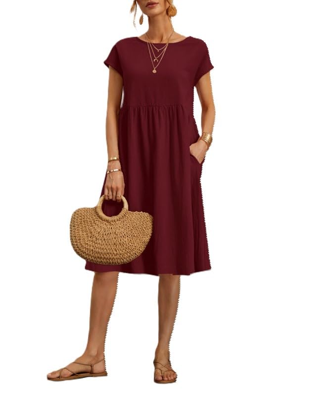Robe de cocktail bohème en lin à volants pour vos événements