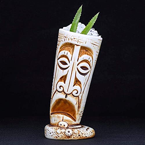 chongjian Tiki Mugs -515ML Ceramic Hawaiian Cocktail Mug,Ceramic Hawaiian Party Mugs Drinkware Exotic Tiki Drinkware,Tiki Bar Professional Hawaiian Party Barware