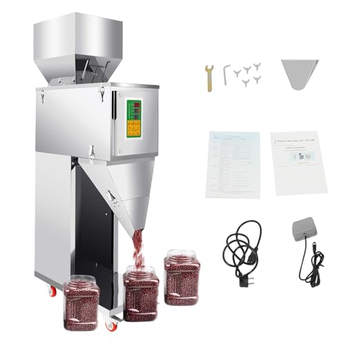 awolsrgiop Automatic Stainless Steel Powd Filling Machine, 10-999g Powd Filling Machine Weighing Filler Quantitative Packing, Bottle Bag Powd Filler for Tea Seeds Grains Milk Powd, Coffee Powd