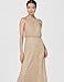 Adrianna Papell Womens Art Deco Beaded Blouson Dress with Halter Neckline, Champagne/Gold, 12