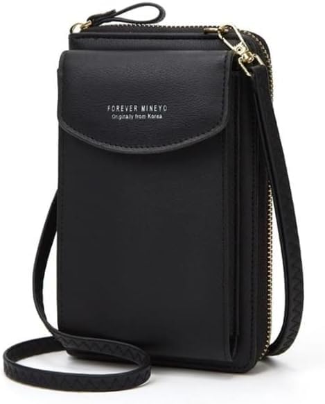 クラシック 防水 PU レザークロスボディバッグファッションソリッドカラー電話ポケット財布レディース多用途ショルダーバッグ クリスマ