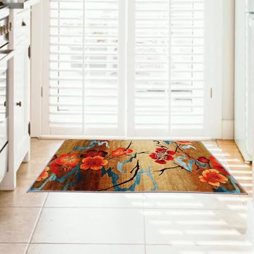 Indoor Door Mat, 2x3 Washable Non-Slip Area Rug for Entryway, Kitchen, Front Door, Kids Room, Durable and Absorbent Entry Rug, Low Pile Throw Rug for Home Entrance, Hardwood Floors