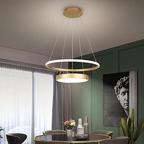 Plafonnier LED dorée au design chic et contemporain pour grand restaurant