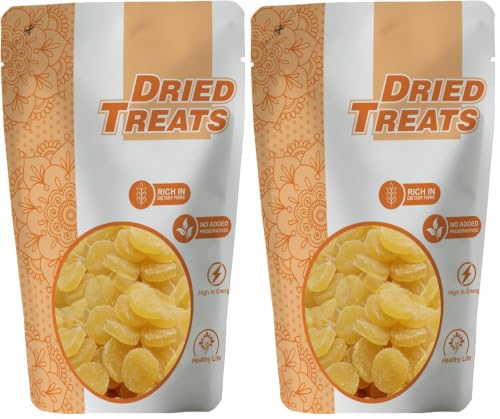 Image of Dried Treats Dried Pineapple Coin 250 Grams - Family-Friendly Tasty, Softy & Chewy Healthy Pineapple Flavor Candies Loved by Kids, Great for Trail Mixes |Candied Pineapple Coin Perfect For Hiking and Travel Enthusiasts | No Added Sugar, Vegan Friendly Sun-Dried Pineapple Candy