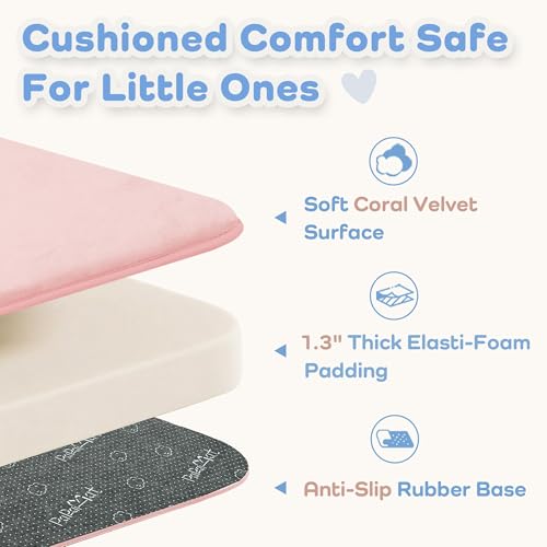 Image of 1.3 inch Thick Baby Floor Play Mat 71x79, Basic Padded Foam Mat for Tummy Time Crawling, Non Slip Cushioned for Babies Toddlers Infants Kids (Pink)