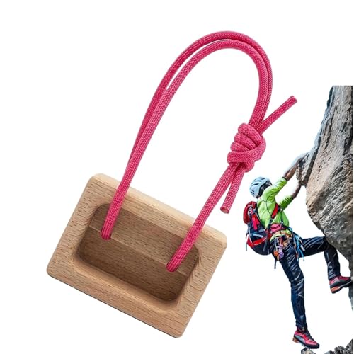 Hangboard de escalada en roca - Equipo de entrenamiento de madera compacto y portátil - Herramienta para dominadas, agarre y entrenamiento de brazos, para ejercicios de tracción interiores al aire