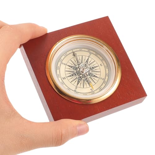 Brújula de navegación vintage de madera TEHAUX miniatura 4