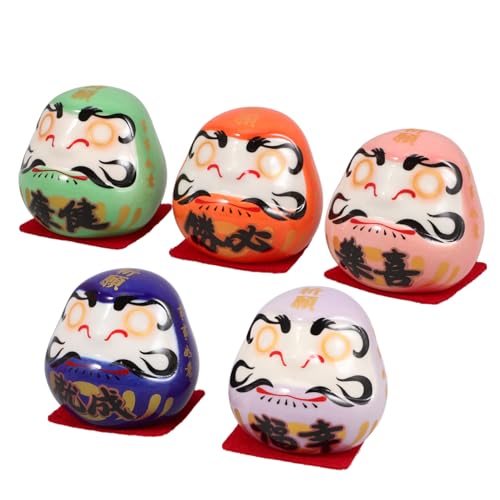 Figurine poupée japonaise mini Dharma en porcelaine 4,8 cm