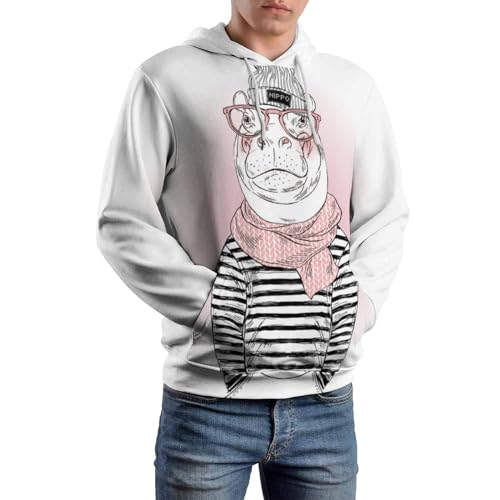 Sweat à capuche hippopotame UMENG pour remplacer vos pulls ternes et inconfortables - 6