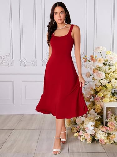 Image of KOTTY Women's Flowy Midi Round Neck Plus Size Dress