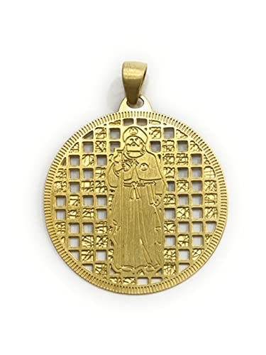 Pendentif Saint Jacques or 18 carats et argent 925 de prestige 35mm haut de gamme