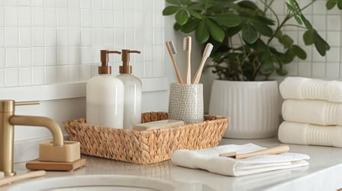 Small Wicker Basket Square 2 Pack, Small Rattan Basket Set for Gifts,Entryway Console,Tabletop,Office | Woven Wicker Decorative Desk Baskets for Organizing