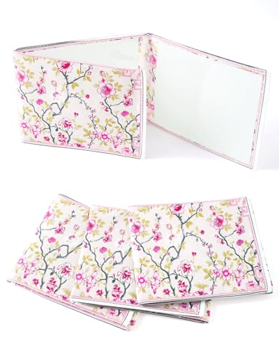 Funda para cartas Mahjong, pack 4, diseño chinoiserie rosa