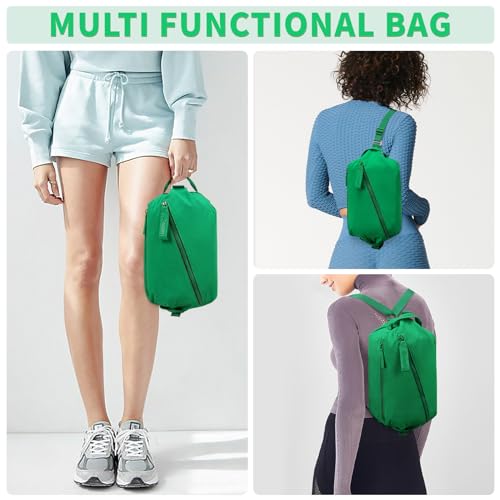 BOSSTIN Small Gym Bag for Women Men, Small Duffle Bag Crossbody Bags for Women, Lightweight Compact Sports Bag for Gym Work Fitness Travel, 3 in 1 Workout Bag-Green2
