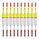 JOGFFDE Fishing Floats and Bobbers Slip Bobbers for Fishing Spring Oval Stick Floats Slip Bobbers for Crappie Catfish Trout (2.17in*0.47in*5.63in-10pcs)