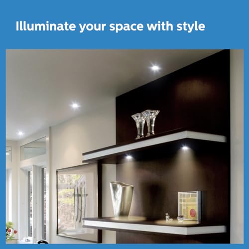 Image of Philips 7 Watt Black Reflector LED Ceiling COB Round Spot Light with Focused Beam | Cut Out: 75mm | Cool Day Light, Pack of 24 (Deco Bright)