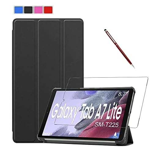 Capa Smart e pelicula Para Tablet Samsung Galaxy Tab A7 lite SM- T220 / T225 - Alamo - Melhor quálidade