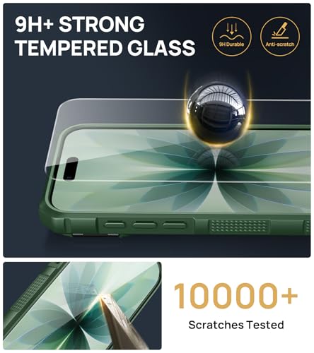 Image of SSLOTSCASE for iPhone 17 Case with 2X Glass Screen Protector, Green