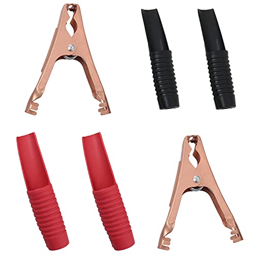 Meetoot Insulated Crocodile Clip 2Pairs 100A 90Mm Heavy Duty Black And Red Electrical Battery Connectors Copper Plated Metal Insulated Alligator Clamps ( All-Inclusive Type) #TOP2