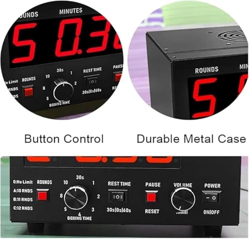 Temporizador digital para boxeo con pantalla LED portátil miniatura 2