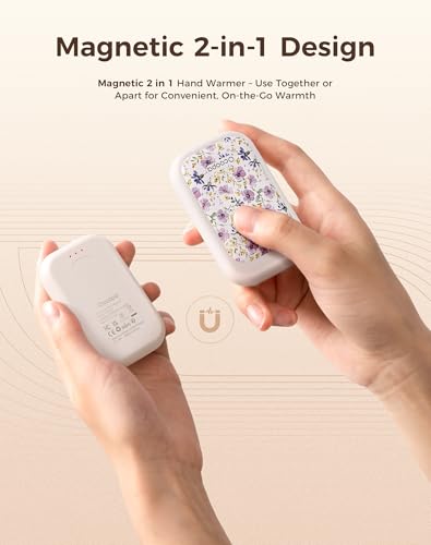 Image of OCOOPA AI Magnetic Hand Warmers Rechargeable 2 Pack, 5000mAh Ultra-Thin Electric Glove Heater Handwarmer,UL Certified, Men Women Gifts for Christmas,Birthday,Winter Essentials,UT4 Young