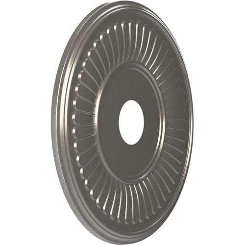 Image of Ekena Millwork 19 inchOD x 3 1 /2 inchID x 1 inchP Berkshire Thermoformed PVC Ceiling Medallion (Fits Canopies up to 8 3 /8 inch), Aged Dark Steel